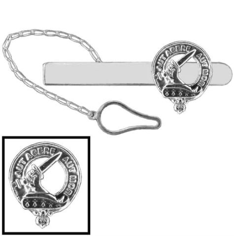 Image 1 of Barclay Clan Badge Sterling Silver Button Loop Clan Crest Tie Bar