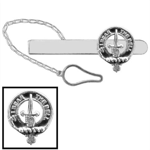 Image 1 of Bell Clan Badge Sterling Silver Button Loop Clan Crest Tie Bar