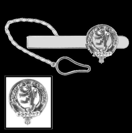 Image 0 of Brown Clan Badge Sterling Silver Button Loop Clan Crest Tie Bar