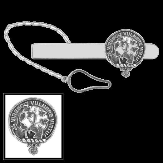 Image 0 of Burnett Clan Badge Sterling Silver Button Loop Clan Crest Tie Bar
