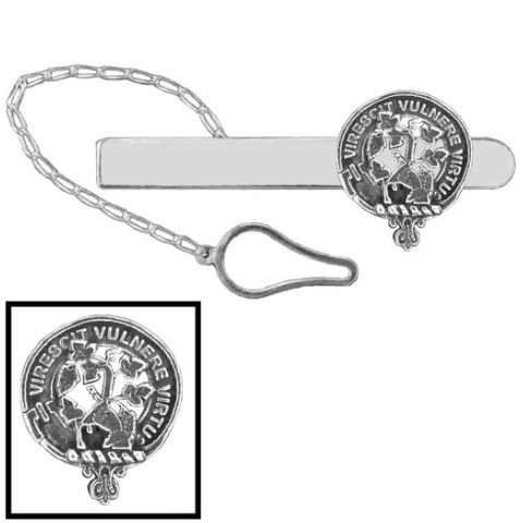 Image 1 of Burnett Clan Badge Sterling Silver Button Loop Clan Crest Tie Bar