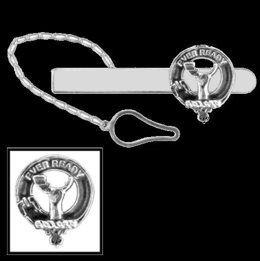 Image 0 of Burns Clan Badge Sterling Silver Button Loop Clan Crest Tie Bar