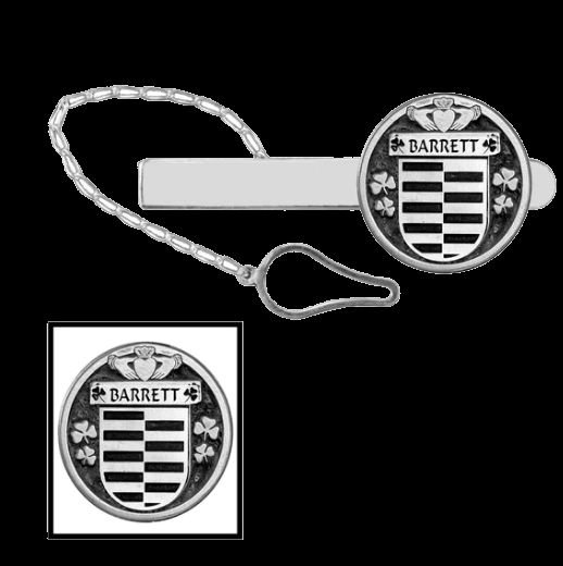 Image 0 of Barrett Irish Coat Of Arms Claddagh Round Sterling Silver Button Loop Tie Bar