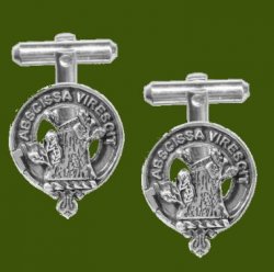 Bissett Clan Badge Stylish Pewter Clan Crest Cufflinks