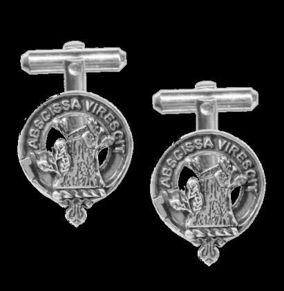 Image 0 of Bissett Clan Badge Sterling Silver Clan Crest Cufflinks