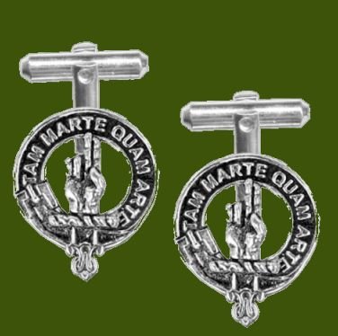 Image 0 of Logie Clan Badge Stylish Pewter Clan Crest Cufflinks