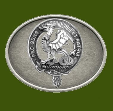 Image 0 of Pendergast Clan Badge Oval Antiqued Mens Stylish Pewter Belt Buckle
