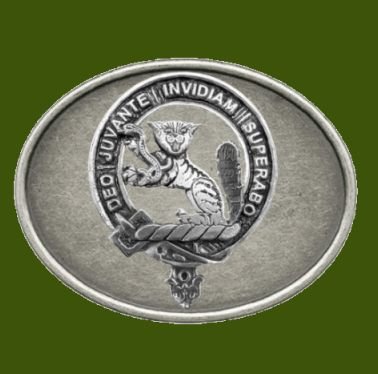 Image 0 of MacThomas Clan Badge Oval Antiqued Mens Stylish Pewter Belt Buckle