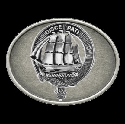 Image 0 of Duncan Clan Badge Oval Antiqued Mens Sterling Silver Belt Buckle