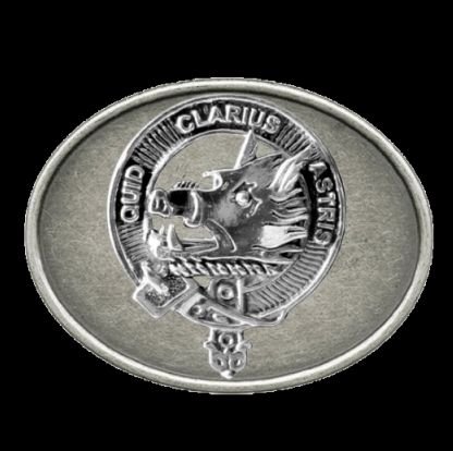Image 0 of Baillie Clan Badge Oval Antiqued Mens Sterling Silver Belt Buckle