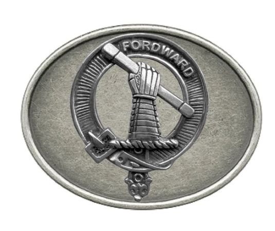 Image 1 of Balfour Clan Badge Oval Antiqued Mens Stylish Pewter Belt Buckle