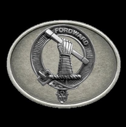 Image 0 of Balfour Clan Badge Oval Antiqued Mens Sterling Silver Belt Buckle