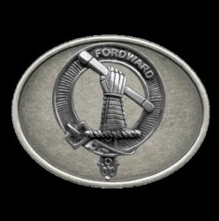 Balfour Clan Badge Oval Antiqued Mens Sterling Silver Belt Buckle