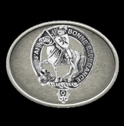 Image 0 of Craig Clan Badge Oval Antiqued Mens Sterling Silver Belt Buckle