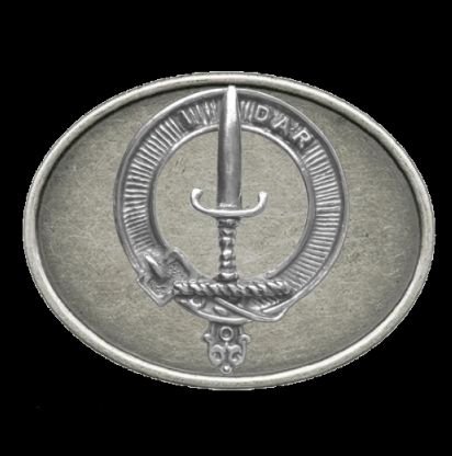 Image 0 of Dalzell Clan Badge Oval Antiqued Mens Sterling Silver Belt Buckle