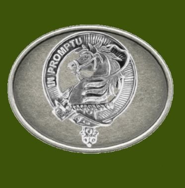 Image 0 of Dunbar Clan Badge Oval Antiqued Mens Stylish Pewter Belt Buckle