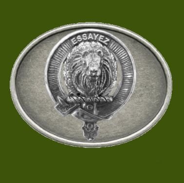 Image 0 of Dundas Clan Badge Oval Antiqued Mens Stylish Pewter Belt Buckle
