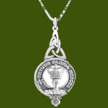 Image 0 of Robertson Clan Badge Stylish Pewter Clan Crest Interlace Drop Pendant