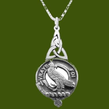 Image 0 of Boswell Clan Badge Stylish Pewter Clan Crest Interlace Drop Pendant