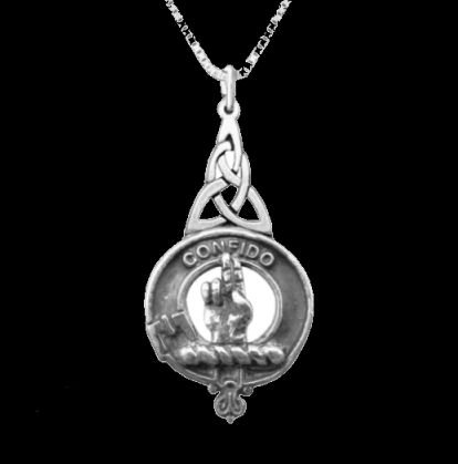 Image 0 of Boyd Clan Badge Sterling Silver Clan Crest Interlace Drop Pendant