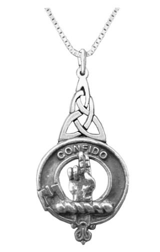 Image 1 of Boyd Clan Badge Sterling Silver Clan Crest Interlace Drop Pendant