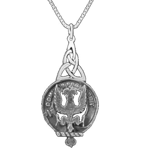 Image 1 of Boyle Clan Badge Sterling Silver Clan Crest Interlace Drop Pendant