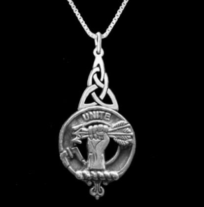 Image 0 of Brodie Clan Badge Sterling Silver Clan Crest Interlace Drop Pendant