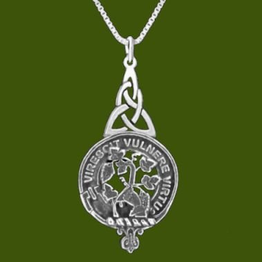 Image 0 of Burnett Clan Badge Stylish Pewter Clan Crest Interlace Drop Pendant