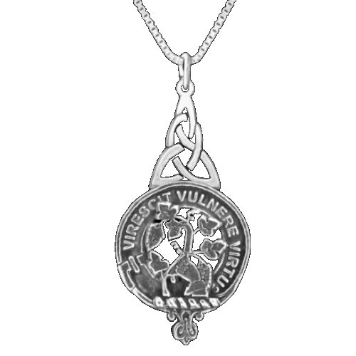 Image 1 of Burnett Clan Badge Stylish Pewter Clan Crest Interlace Drop Pendant