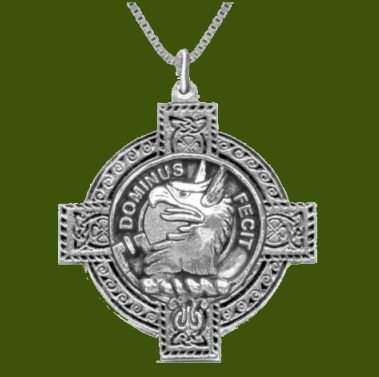 Image 0 of Baird Clan Badge Celtic Cross Stylish Pewter Clan Crest Pendant