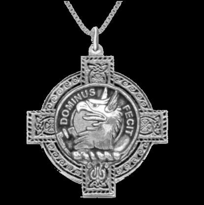 Image 0 of Baird Clan Badge Celtic Cross Sterling Silver Clan Crest Pendant