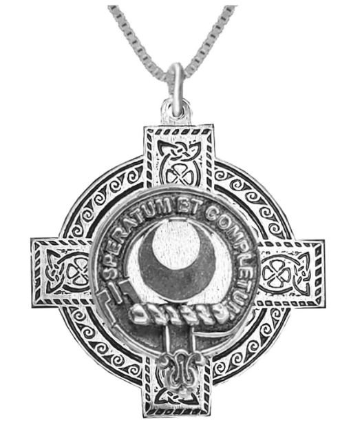 Image 1 of Arnott Clan Badge Celtic Cross Stylish Pewter Clan Crest Pendant