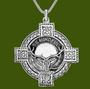 Image 0 of Calder Clan Badge Celtic Cross Stylish Pewter Clan Crest Pendant