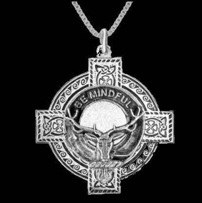 Image 0 of Calder Clan Badge Celtic Cross Sterling Silver Clan Crest Pendant