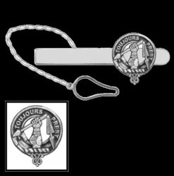 Carmichael Clan Badge Sterling Silver Button Loop Clan Crest Tie Bar