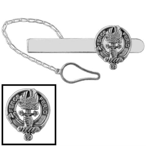 Image 1 of Chisholm Clan Badge Sterling Silver Button Loop Clan Crest Tie Bar
