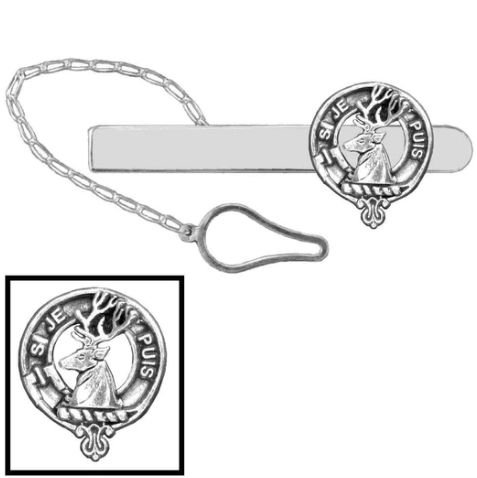 Image 1 of Colquhoun Clan Badge Sterling Silver Button Loop Clan Crest Tie Bar