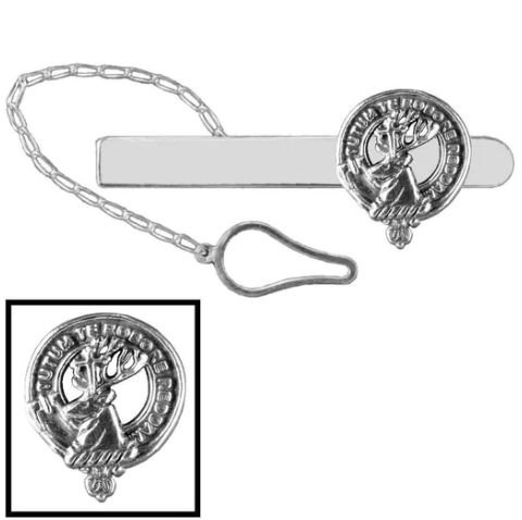 Image 1 of Crawford Clan Badge Sterling Silver Button Loop Clan Crest Tie Bar