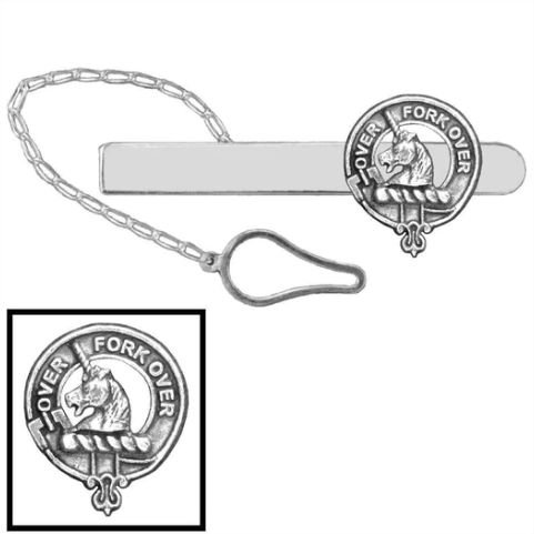 Image 1 of Cunningham Clan Badge Sterling Silver Button Loop Clan Crest Tie Bar