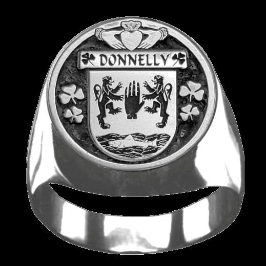 Image 0 of Donnelly Irish Coat Of Arms Family Crest Mens Sterling Silver Ring