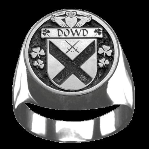 Image 0 of Dowd Irish Coat Of Arms Family Crest Mens Sterling Silver Ring