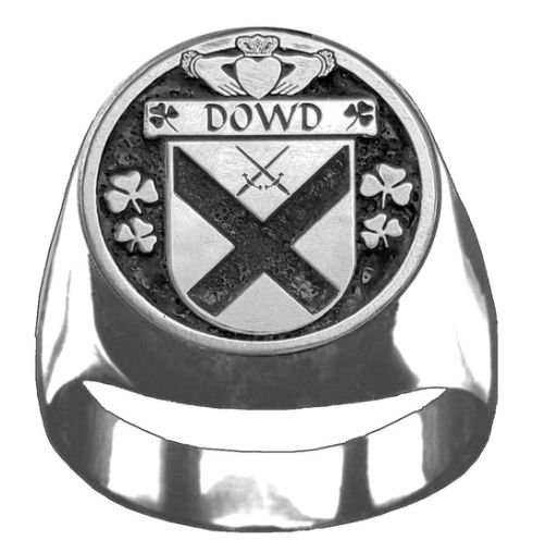 Image 1 of Dowd Irish Coat Of Arms Family Crest Mens Sterling Silver Ring