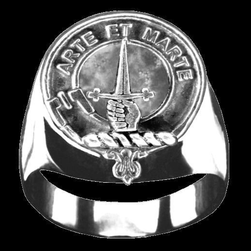 Image 0 of Bain Clan Badge Mens Clan Crest Sterling Silver Ring