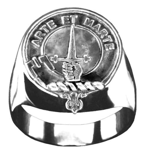 Image 1 of Bain Clan Badge Mens Clan Crest Sterling Silver Ring