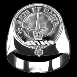 Bain Clan Badge Mens Clan Crest Sterling Silver Ring