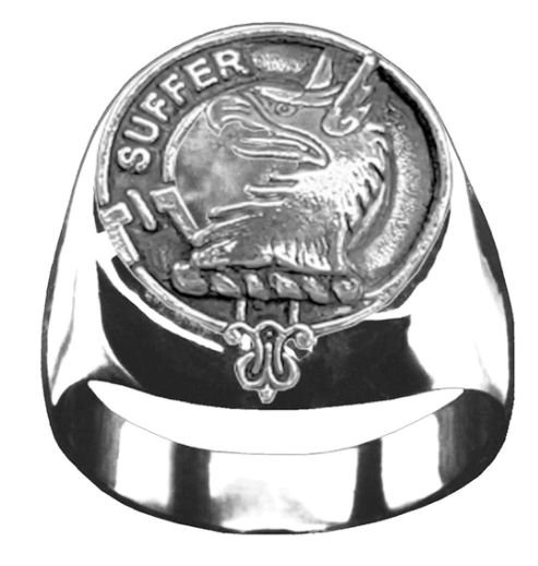 Image 1 of Haldane Clan Badge Mens Clan Crest Sterling Silver Ring