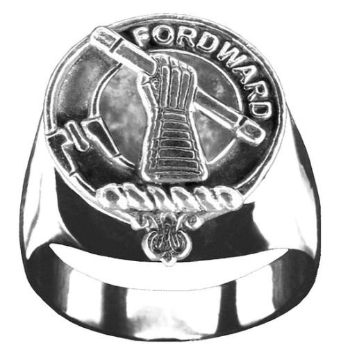 Image 1 of Balfour Clan Badge Mens Clan Crest Sterling Silver Ring