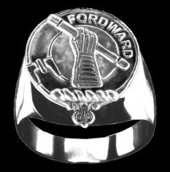 Balfour Clan Badge Mens Clan Crest Sterling Silver Ring