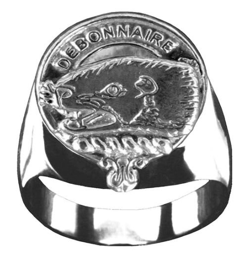 Image 1 of Bethune Clan Badge Mens Clan Crest Sterling Silver Ring
