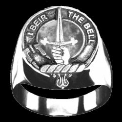 Bell Clan Badge Mens Clan Crest Sterling Silver Ring